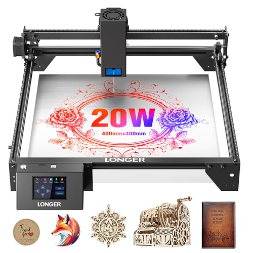 LONGER RAY5 Laser Engraver 20000mW Laser Cutter 130W CNC Laser Cutter with 3.5"Touch Screen Laser Engraving Machine DIY Engraver Tool for Metal Glass Wood Leather Laser Class ii Longer