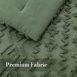 Amélie Home Boho Comforter Set, 2 Piece Bedding Set with 1 Pillow Case, Soft Microfiber Comforter with Hollow Fiber Fill, Lightweight All-Season Comforter for Farmhouse & Modern Bedroom, Twin, Green Amélie Home