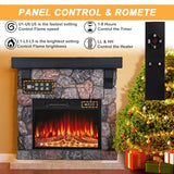 BOSSIN 36" Electric Fireplace with Mantel, 23 inch Electric Fireplace Insert, TV Stand Freestanding Heater with Remote Control Timer LED Flame for Living Room Bedroom,Faux Stone Gray BOSSIN
