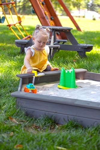 Jack & June Hexagonal Cedar Sand Box Playset - WoodArtSupply