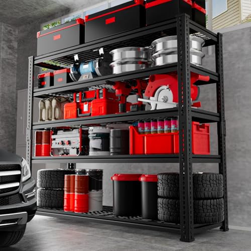 Storage Shelves, Garage Shelving Heavy Duty 2800 LBS Capacity, 48"L x 18"W x 72"H Adjustable Metal Shelving Organizer Wire Rack, 5 Tier Utility Shelf Unit for Pantry Closet Warehouse Organization MODCART