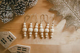 Sage in Thyme Boho Christmas Tree Ornaments Rustic Wooden Beads Natural Modern Minimalist Xmas Decorative for Home Decor Christmas Tree Bohemian Holiday Set of 12 (Wood Natural) sage in thyme