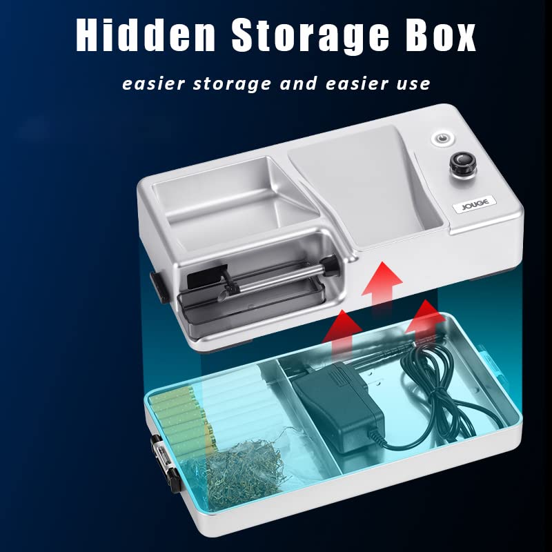 Electric Cigarette Injector Machine Rechargeable Cigarette Rolling Maker Infrared Sensing Portable Tobacco Injector Household Automatic Rolling Machine 6.5mm Tube (Silver) Malisseladi