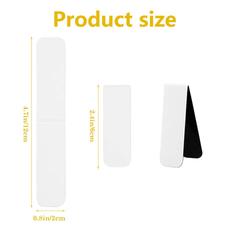48 Pieces White Magnetic Bookmark Book Marker Clip Sublimation Bookmarks, Magnetic Page Markers Clips for Kids Students Teachers Classroom Office Reading Book Lovers Supplies Hxezoc