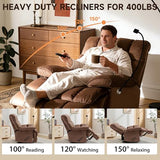 Euthymia Oversized Recliner Chair, Big and Tall Recliner Chairs for Adults 400LBS, Large Recliner Chair, Extra Wide Recliner for Living Room, Brown