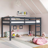 DHP Milton Twin Loft Bed, Space Saving Design, Solid Pine Wood, White Finish DHP