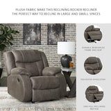 Signature Design by Ashley First Base Modern Faux Leather Rocker Recliner, Gray Signature Design by Ashley