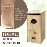 Made in USA, Premium Pine Wood Duck House, Ready to Install Nesting Box for Wood Ducks and Hooded Mergansers Applewood Outdoor