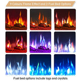 Efiretric® Grace 36" W 3 in 1 Electric Fireplace (EF449), Freestanding, Wall Mounted, Recessed, 9 Colors Flame Effect, TV Media Wall, Heater 750W/1500W, Remote Control EFIRETRIC