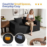 COMAX Futon Sofa Bed, 4‑in‑1 Convertible Sofa Bed, Folding Boneless Couches for Living Room, Fold Out Small Foldable Loveseat Floor Sleeper Comfy Mattress Lounge Space‑Saving, Black COMAX