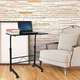 Karl home Side Table Mobile Standing Desk Adjustable Height Portable Laptop Table, TV Tray Computer Workstation Sofa Bed Teble for Home Office, Desktop 23.62" L x 15.75" W, Black Karl home