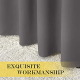 NICETOWN Grey Blackout Patio Sliding Door Curtains 84 inch Length, Grommet Room Divider Thermal Insulated Curtain Drapes for French Door/Living Room (Gray, W100 x L84, 1 Panel) NICETOWN