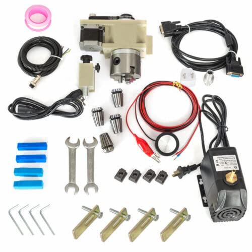 MOCHAG USB CNC 6090 Router Machine Kit MACH Control, 4 Axis 1.5 KW VFD Water-Cooling Spindle Motor+ 3D Milling Engraving Machine, Engraver Milling 3D Cutting Machine w/Control Box, Handwheel MOCHAG