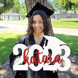 2024 Personalized Name Wood Graduation Cap Sign, Custom Graduation Name Sign, Class of 2024 Grad Photo Shoot Props Party Backdrop Decor for High School or College Graduate Souvenir Gifts BOELRY