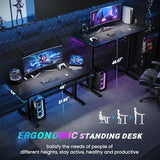 SIAGO Electric Standing Desk Adjustable - 55 x 24 Inch Sit Stand up Desk with Cable Management - 3 Memory Preset Adjustable Height Desk Computer Home Office Desk SIAGO