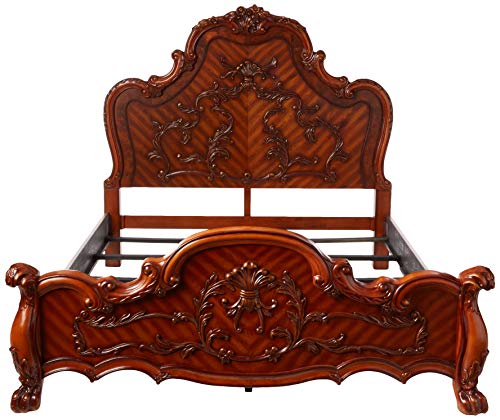 Acme Dresden Wooden King Panel Bed in Cherry Oak ACME Furniture