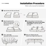 Hcore Convertible Futon Sofa Bed,Black Leather Memory Foam Loveseat Futons Sofa Couch,Small Euro Lounger Sofa for Compact Living Spaces,Apartment,Dorm,Studio,Guest Room,Home Office/Dark Black Leather Hcore