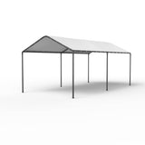 GOJOOASIS 10x20 Carport Heavy Duty Portable Garage Shelter Metal Car Canopy Tent with UV-Resistant & Weatherproof Top Cover for RV & Vehicles (White, 10x20 Without sidewalls) GOJOOASIS