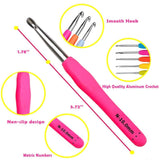 Yarniss Crochet Hooks,14 Size Crochet Set 2mm(B)-10mm(N), Ergonomic Crochet Hooks Set with Case for Beginner,Long Crochet Needles Yarniss