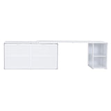 FAVSH Queen Size Murphy Bed with Rotable Desk,Solid Pine Wood & MDF Wall Bed, Space-Saving Hidden Bed,Easy Assembly Fold-The-Way Bed,No Box Spring Needed,White FAVSH