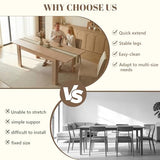 Extendable Dining Table, 54-85 Inch Expandable Table for 4-10 People, Modern Rectangular Dining Table, Space-Saving for Kitchen & Dining Room Ariiles