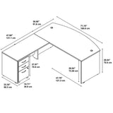 Bush Business Furniture Series C 72W Bow Front L Shaped Desk with 48W Return and Mobile File Cabinet in Hansen Cherry Bush Furniture
