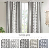 INK+IVY Imani 100% Cotton Single Panel Curtain Tufted Chenille Stripe Geometric Print Mid-Century Look Rod Pocket Top Drape for Living Room, Privacy Window Treatment for Bedroom, 50" x 84", Grey INK+IVY