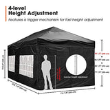 Yescom 10x20' Heavy Duty Enclosed Pop Up Canopy Folding with 4 Sidewalls for Outdoor Event Vendor Farmer Flea Market Tent Yescom