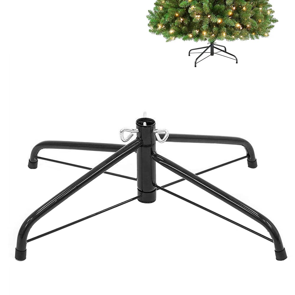 Christmas Tree Stand for Artificial Tree Folding Stand, Replacement Xmas Tree Stand Base for 4 Ft to 8.5Ft Artificial Trees,Fits 0.5-1.25 Inch Tree Pole，Black