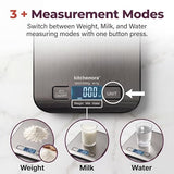 KitchenOra Digital Food Kitchen Scale, 11lb/5kg Capacity with 1g Precision, 5 Units (g/oz/lb:oz/ml/fl'oz), 304 Stainless Steel Surface, Backlit LCD, Tare Function for Cooking, Baking, Keto & Meal Prep