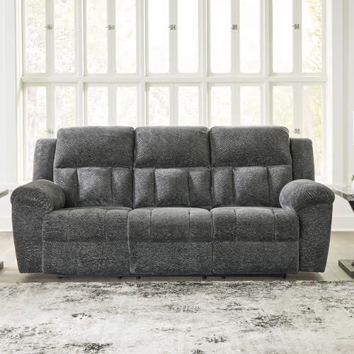 Signature Design by Ashley Frohn Contemporary Manual Reclining Sofa, Gray Signature Design by Ashley