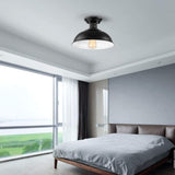 HMVPL Semi Flush Mount Ceiling Light Fixture, Farmhouse Light Fixtures, Black Outdoor Close to Ceiling Light for Porch, Entryway, Hallway, Foyer, and Gazebo HMVPL