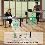 Korfile L Shaped Electric Standing Desk,63 Inch Adjustable Height Sit to Stand Corner Desk with Memory Presets, Reversible Computer Table for Home Office, Work and Study, Black Korfile