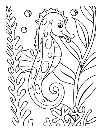 Ocean Coloring Book: Fish & Underwater Sea Animals to Color for Kids Ages 4-8 (Coloring Books for Kids) WoodArtSupply