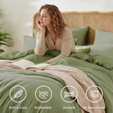 WRENSONGE Twin Comforter Set- 5 Pieces Sage Green Bed in a Bag, All Season Twin XL Bedding Sets with 1 Fitted Sheet, 1 Flat Sheet, 1 Pillow Sham and 1 Pillowcase WRENSONGE
