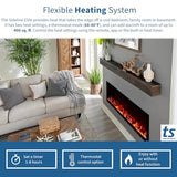 Touchstone Sideline Elite Smart Electric Fireplace - Alexa/WiFi Enabled- 42" Wide - in Wall Recessed - 60 Color Combinations - 1,500W Heater - Black - Log, Crystals, and Driftwood Touchstone