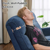 MCombo Compact Wall Hugger Power Recliner Chair for Small Spaces, Dual USB-A/C Ports, Rolled Arm Recliner for Living Room & RV, Fabric PR520 (Fabric, Navy Blue, Small)