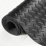 VEVOR Diamond-Plate Rubber Flooring Roll, 3 mm x 4 ft x 8 ft Garage Floor Mat, SBR Rubber Garage Flooring Roll, Easy to Clean, Diamond Plate Rubber Mat for Under Cars, Garage Industry Gym, Black VEVOR
