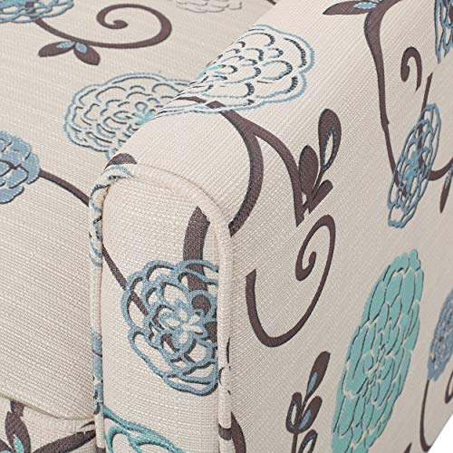 Christopher Knight Home Dufour White and Blue Floral Fabric Recliner 26.75D x 34W x 36.25H in Christopher Knight Home