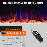 36'' Smart Electric Fireplace Inserts, Recessed & Wall Mount Electric Heater and Linear Fireplace with APP& Touch Screen &Remote Control, 62-99°F Temperature, Hard Wired & Plug in Benrocks