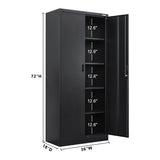 BESFUR Metal Storage Cabinet, 72" H x 36" W x 18" D Garage Storage Cabinet, Adjustable Shelves and Locking Doors for Office, School, Garage - Black BESFUR