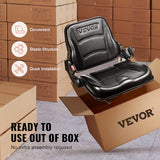 VEVOR Universal Forklift Seat, Fold Down Tractor Seat with Adjustable Angle Back, Micro Switch and Retractable Seatbelt, 6.3-13.4 inch Slot Forklift Seat for Tractor Loader Excavator VEVOR