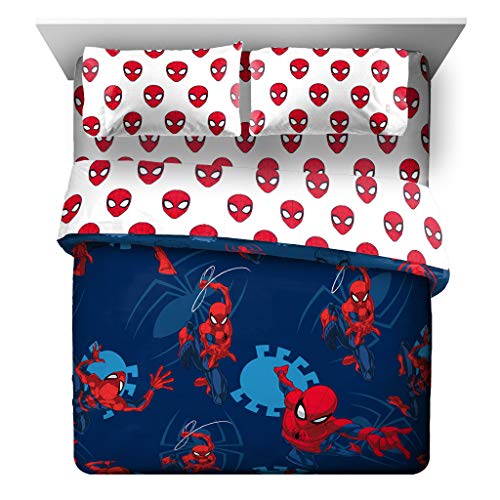 Jay Franco Marvel Spiderman Spidey Daze 5 Piece Queen Bed Set - Includes Reversible Comforter & Sheet Set Bedding - Super Soft Fade Resistant Microfiber (Official Marvel Product) Jay Franco