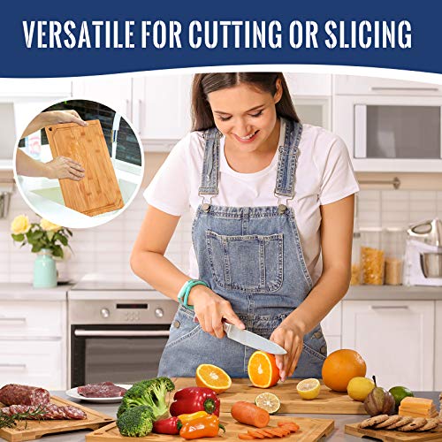 Hiware 4-Piece Extra Large Bamboo Cutting Boards Set - Thumbnail 4