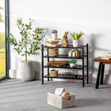 VICTORY RELAX 2 Tier Acacia Wood Shoe Rack, Shoe Storage Shelf, Stackable Organizer for Closet, Entryway Shoe Stand, Hallway, Garage, Wooden Shoe Storage Rack, Indoor, Outdoor (Black) VICTORY RELAX