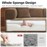 MoonSpeak 78.8''Sleeper Couch Bed for Livingroom,Convertible Modular Sofa with Armrest Pillow,Modular Foldable Corduroy Couches in a Box,No Assembly (Brown) MoonSpeak