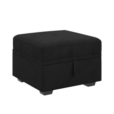 HONBAY Storage Ottoman Module for Sectional Sleeper Sofa with Pull Out Bed, Movable Footrest Ottoman for Modular Couch, Velvet Black HONBAY