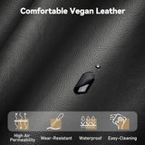 Chfeloai 80'' Futon Sofa Bed,Faux Leather Futon Sleeper Sofa, Convertible Loveseat with Adjustable Sofa Backrest,Modern Couches for Living Room, Bedroom, Apartment, Office (Black) Chfeloai