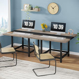 Tribesigns Square 4 People Conference Room Table, Gray 39.4L X 39.4W X 29.52H Inches Small Meeting Room Table for Home Office, (Chair not Included) Tribesigns