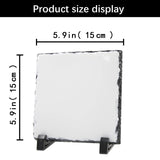 5 Pack Sublimation Slate Blanks Custom Stone Slate Picture Frame Heat Transfer Rock Photo Plaque 6x6 Inch with Display Stand Decoration for Desktop Souvenir DIY Personalized Gift ORJ